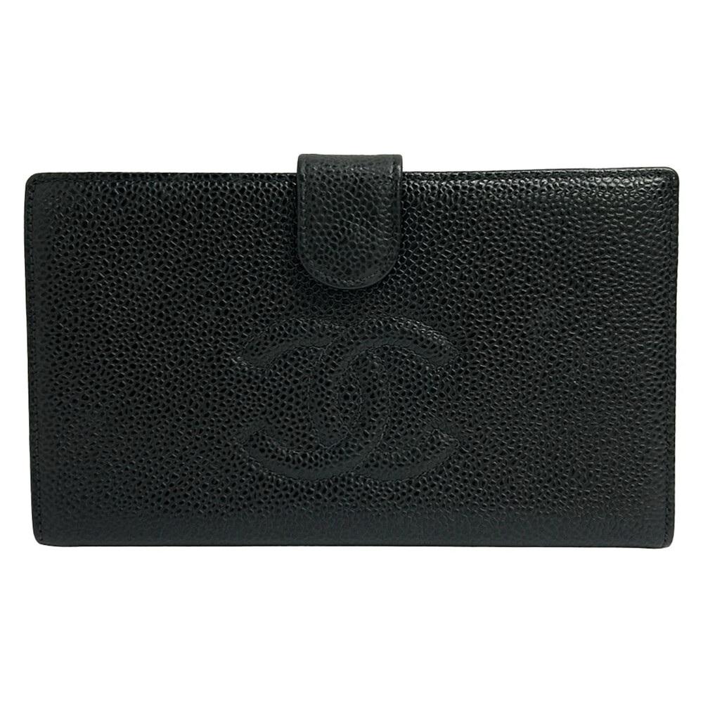 Chanel Black Calfskin Long Wallet Gold #358457C59B